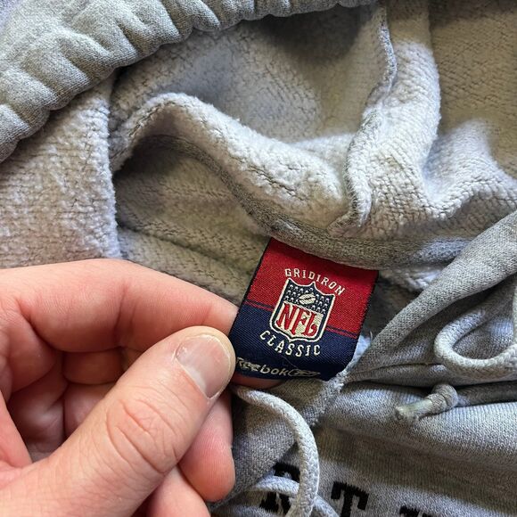 VTG Y2K Reebok Pittsburgh Steelers Hoodie Sweatshirt Gridiron Grey Mens XL - Picture 5 of 7